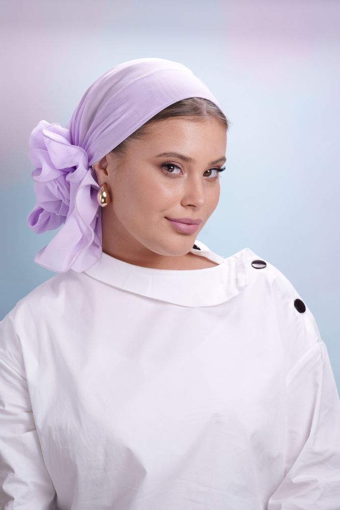 מטפחת חלק שיפון סגול בהיר