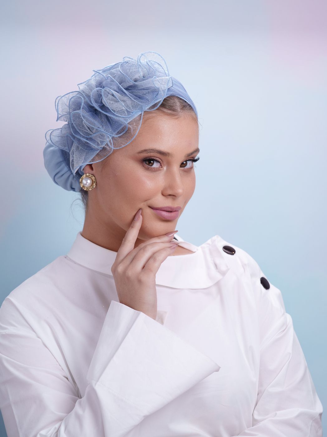 סרט טול סמוק כחול