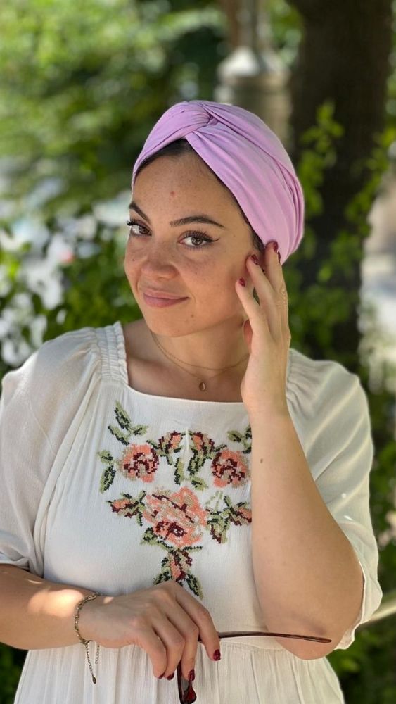 טורבן סגול פסטל