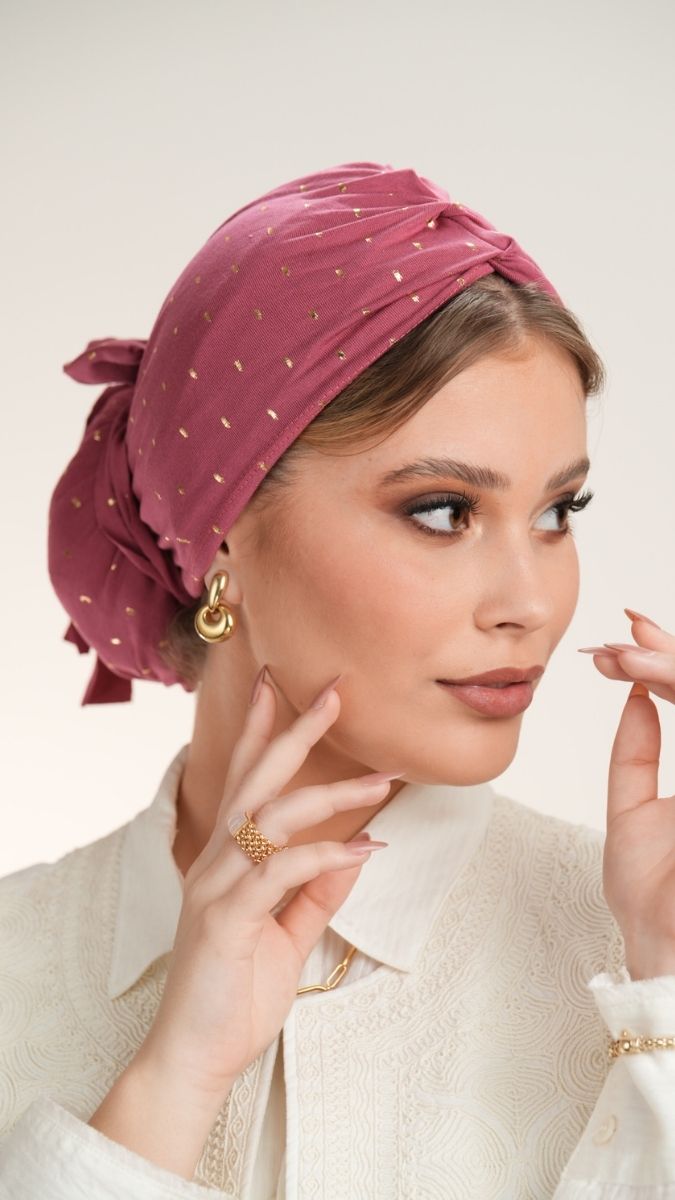 מטפחת כוזי Quickly פטל עם נקודות זהב