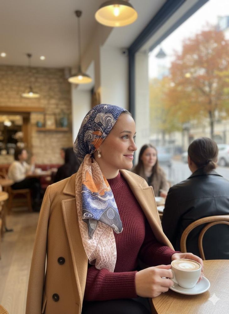 מטפחת עם הדפס בדוגמות