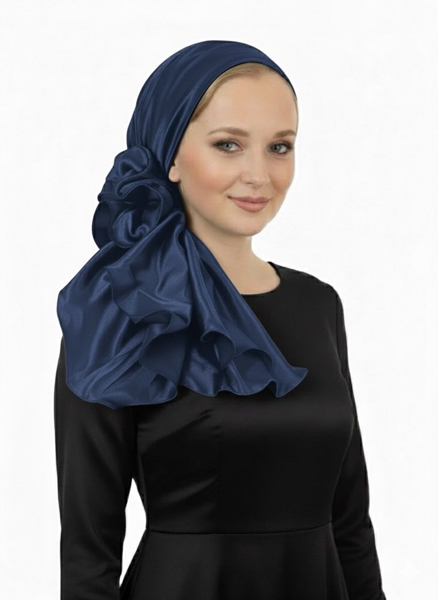 מטפחת ערב סאטן בכחול