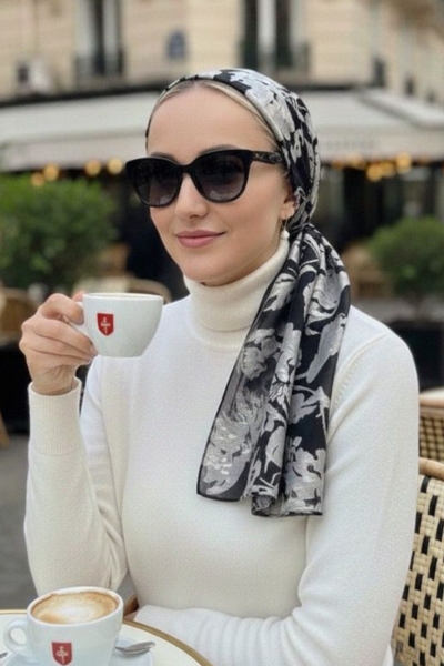 טפחת שיפון שחור ולבן