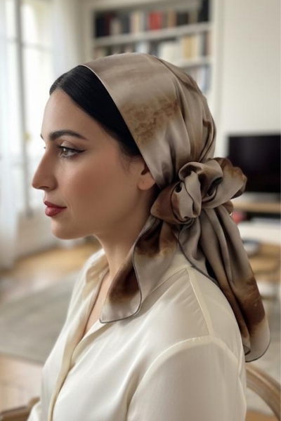 מטפחת סאטן בז׳