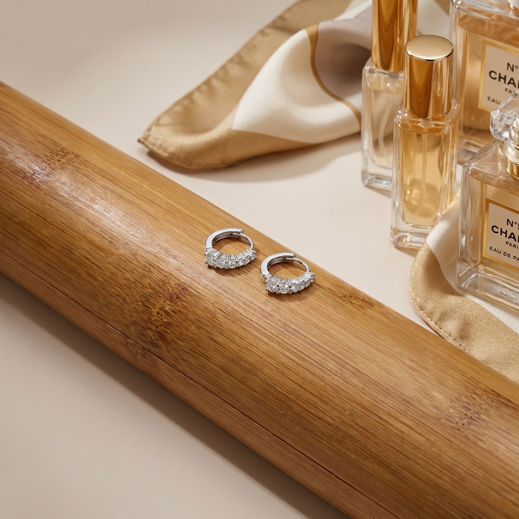 עגילי חישוק כסף 925 משובצים זרקונים ZSI506-1