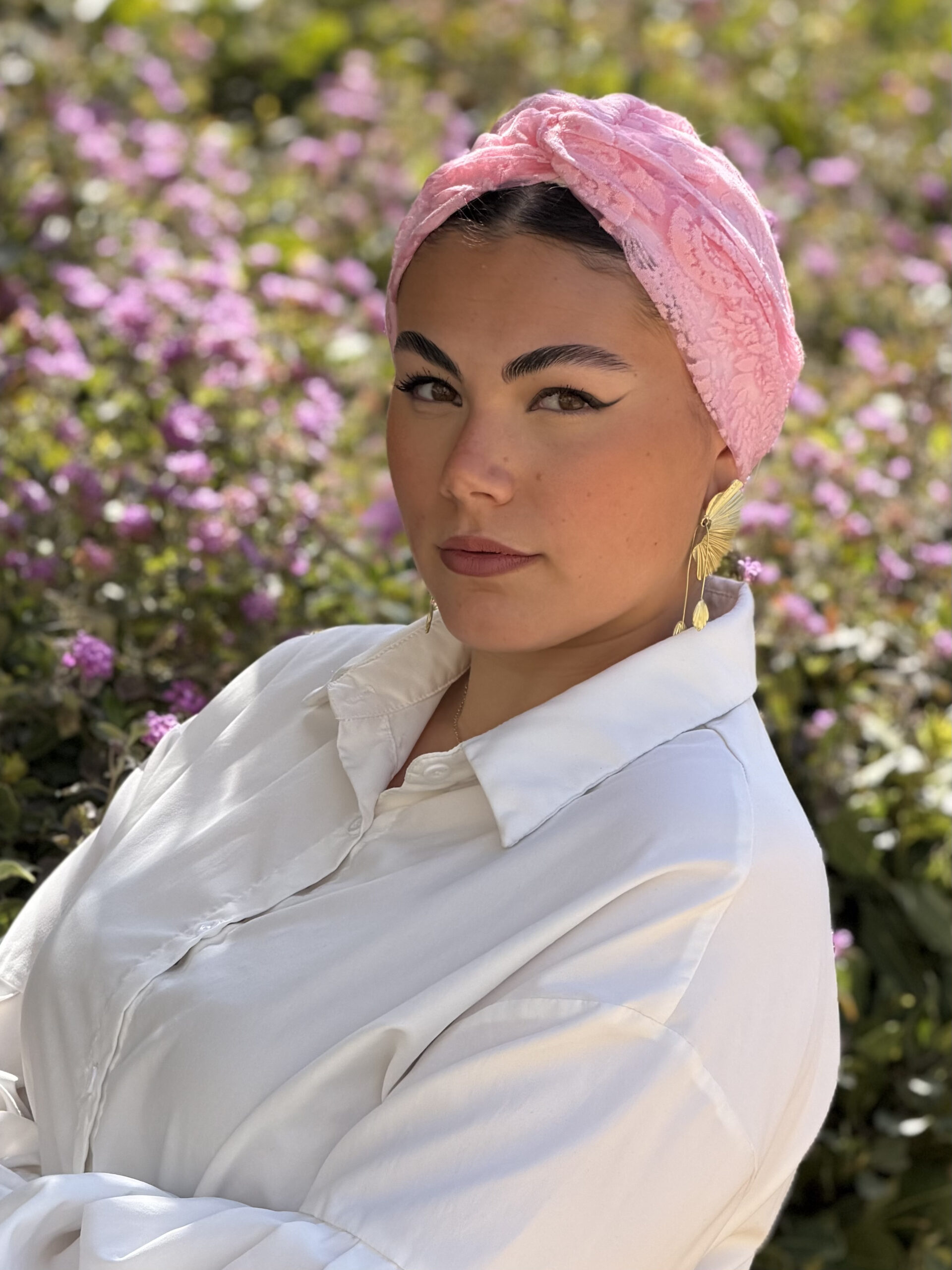 טורבן תחרה ורוד