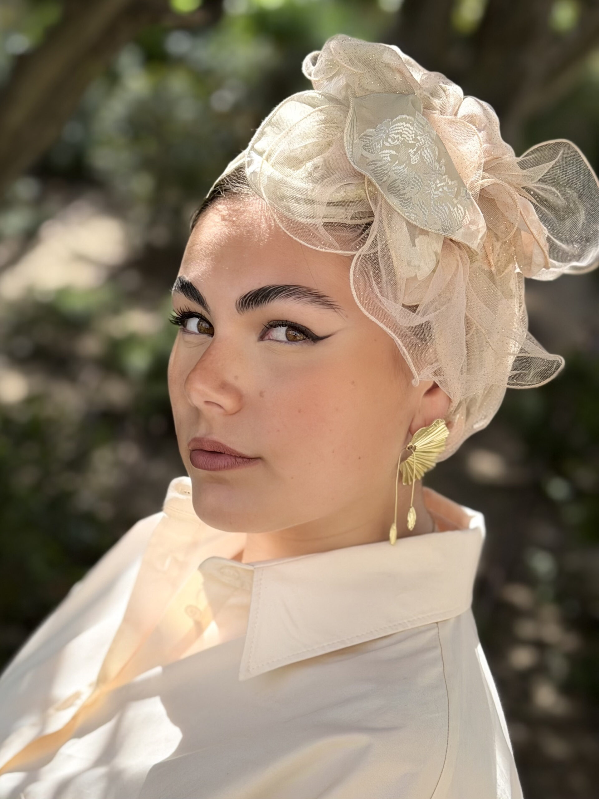 מטפחת יומי יוקרתי מקושקשת ירוקה ואפרסק