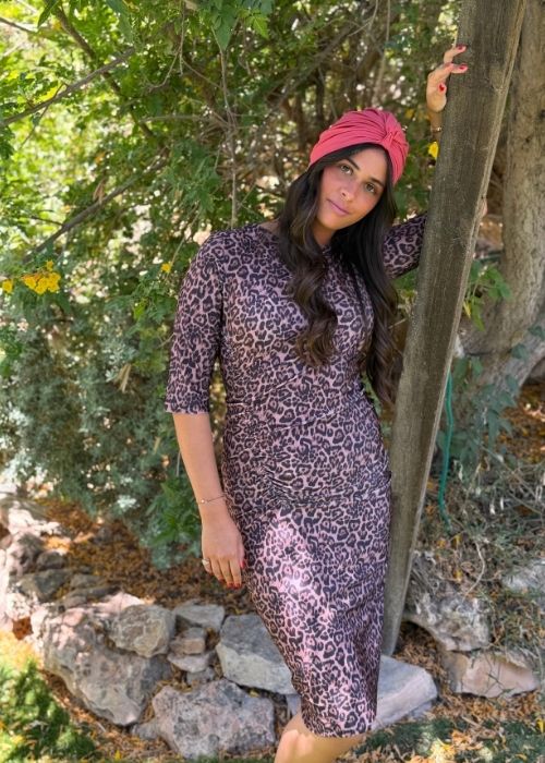 בגד ים צנוע מנומר חום