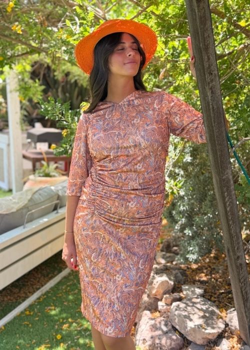 בגד ים צנוע כתום מודפס – תמונה 4