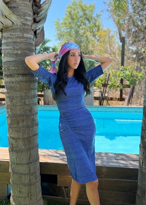 בגד ים צנוע ג'ינס כחול כהה
