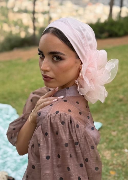 מטפחת ערב אורגנזה ורודה