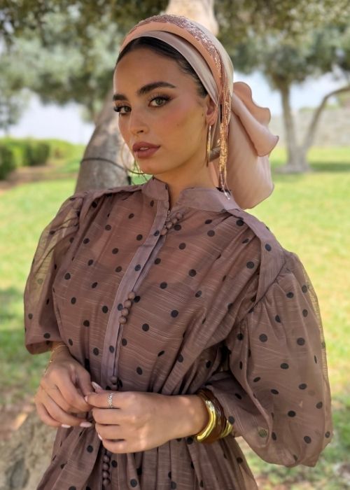 קשת ורודה עם מפל פאייטים (לא כולל המטפחת) – תמונה 6