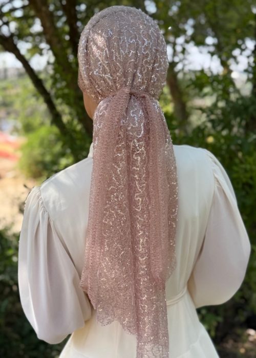 מטפחת קשת פאייטים ורודה – תמונה 4